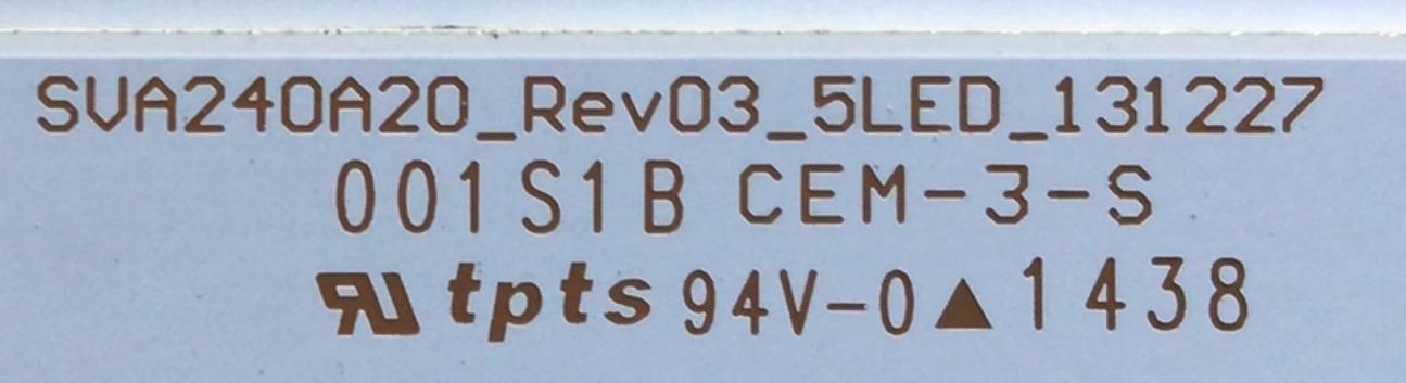 KIT DE LED'S PARA TV INSIGNIA (3 PIEZAS) / NUMERO DE PARTE SVA240A20 / SVA240A20_Rev03_5LED_131227 / 001S1B / SD24S19E02A4DC2D4AA / MODELO NS-24D510NA15 - Imagen 2